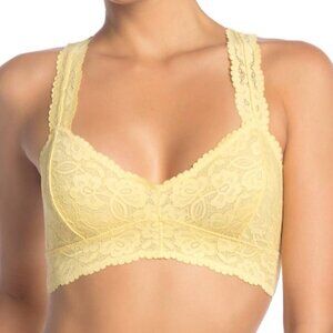 NEW Free People Yellow Galloon Lace Racerback Bra